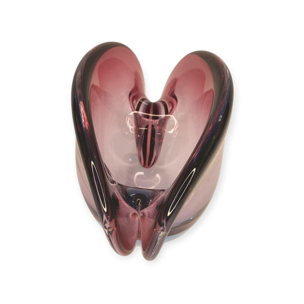 MCM Vintage Murano Seguso Dalla Venezia Purple Glass Clamshell Trinket MINT Cond - Picture 4 of 9